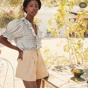 Doen High Waist Cream Shorts
